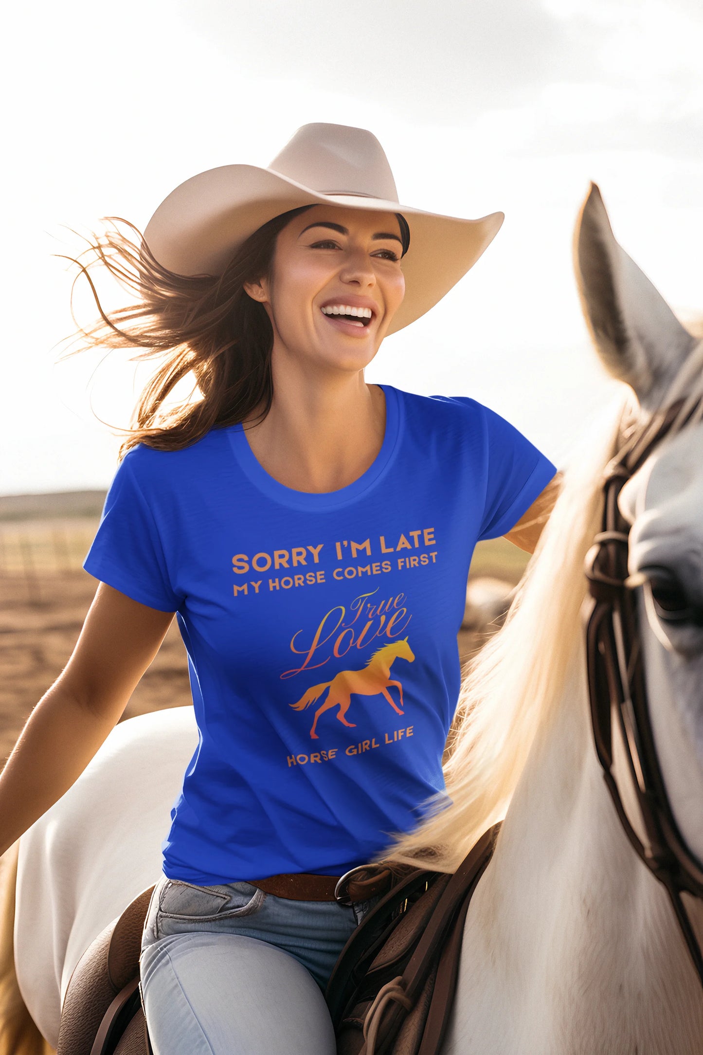 Sorry I'm Late My horse comes first Tee - Horse Girl Shirt 