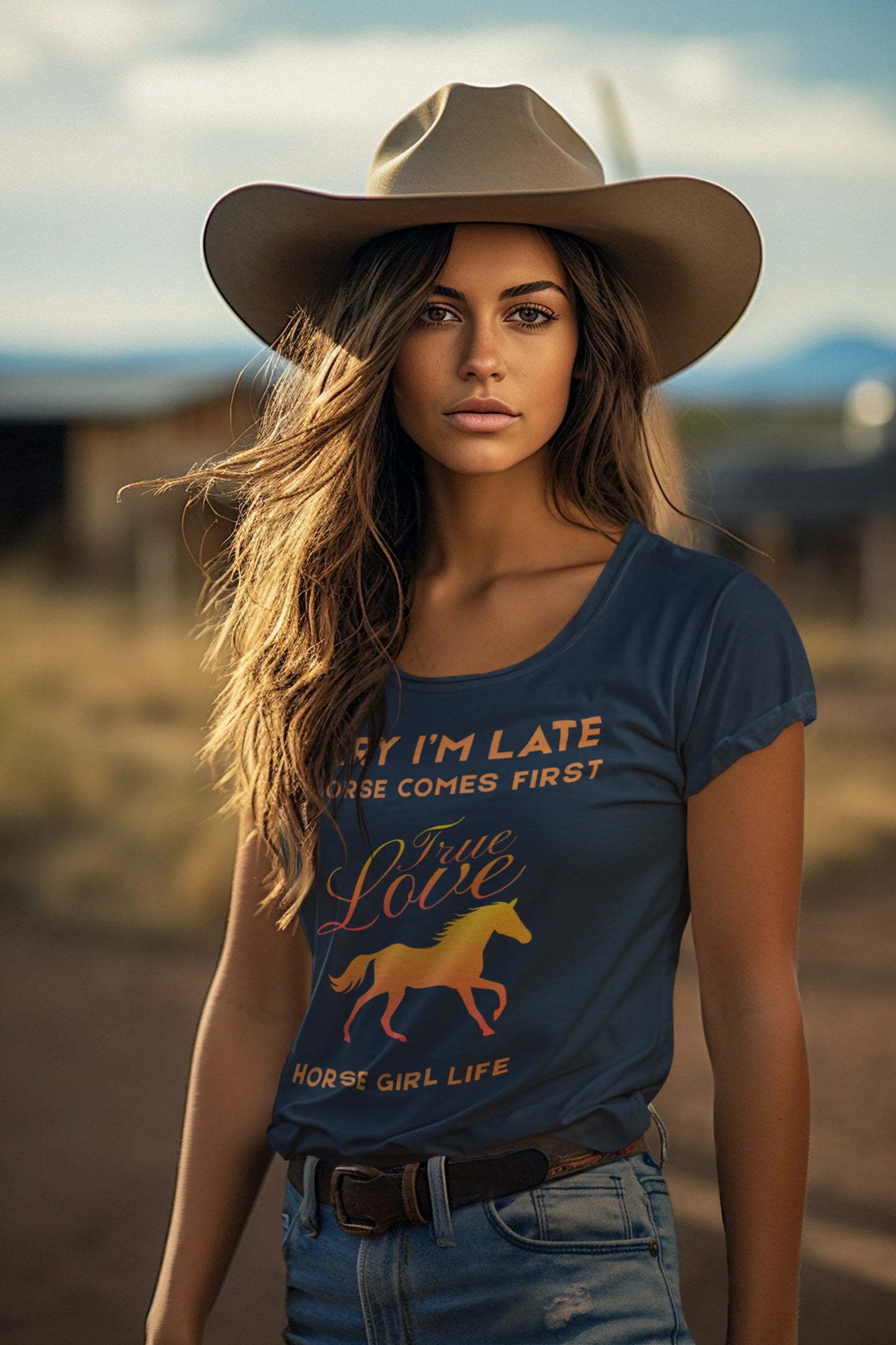 Sorry I'm Late My horse comes first Tee - Horse Girl Shirt 